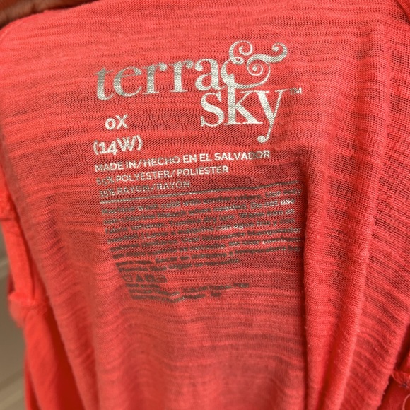 Terra & Sky, Coral, Sleeveless, Tunic, Size 0X - Picture 3 of 3